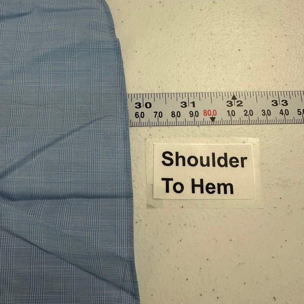 Polo Ralph Lauren Men Blue Glen Plaid Shirt Size 16 Italian Made Preppy Heritage - Picture 5 of 6